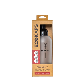 Foaming Hand Soap Sheet & Bottle Kit ECOKAPS Dissolvable Cleaning Sheets International