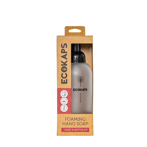 Foaming Hand Soap Sheet & Bottle Kit ECOKAPS Dissolvable Cleaning Sheets International