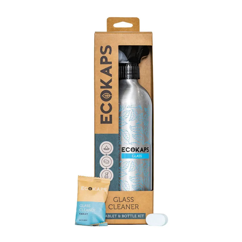 Glass Cleaner Kit ECOKAPS Dissolvable Cleaning Tablet And Bottle Kit International